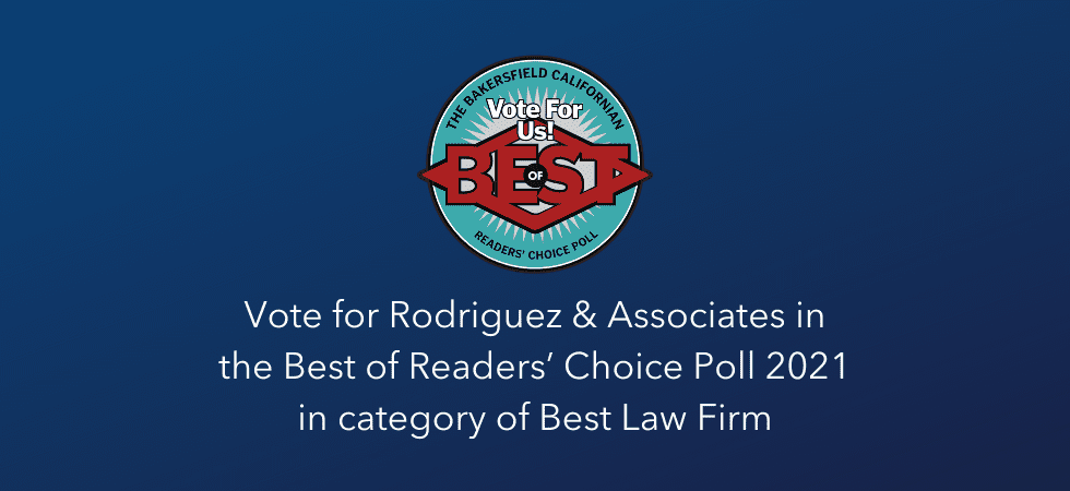 Vote for Rodriguez & Associates in the Best of Readers’ Choice Poll 2021 in category of Best Law Firm