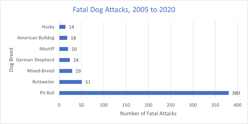 Fatal Dog Attacks Between 2005 and 2020